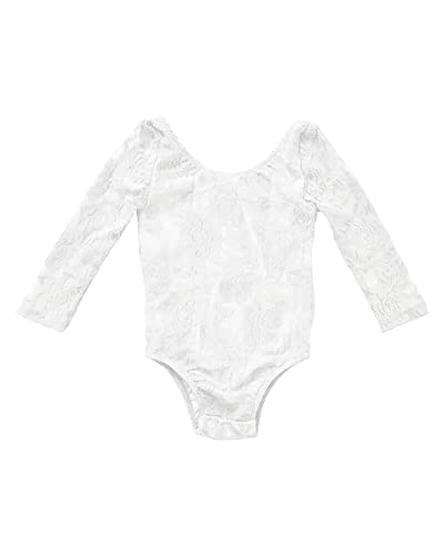 Bailey's Blossoms Baby/Toddler Girls Lana Lace Leotard (White, 3-6 Months)