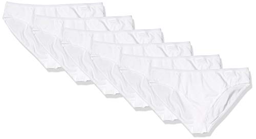 Women's Cotton Bikini Brief Underwear, Pack of 6, White, Medium