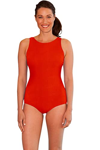 AQUAMORE Chlorine Resistant High Neck One Piece Swimsuit Size 12