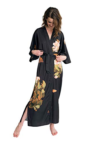 Charmeuse Kimono Robe by KIM+ONO - Elegant Floral Design