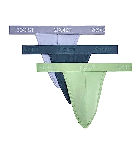 2(X)IST Mens Essential Cotton Y-back Thong 3-pack