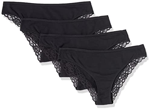 Amazon Essentials Women's Cotton and Lace Cheeky Brazilian Underwear