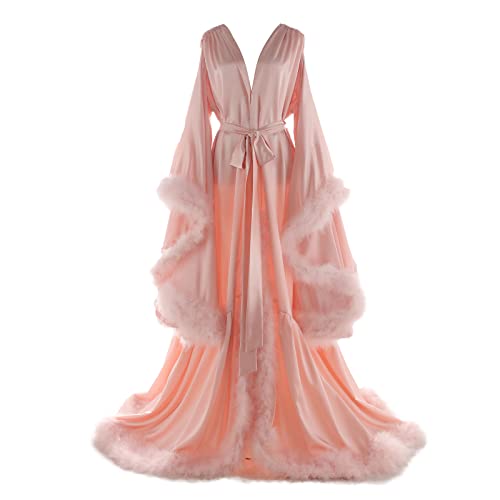 Feather Bridal Robes Old Hollywood Maternity Nightgown
