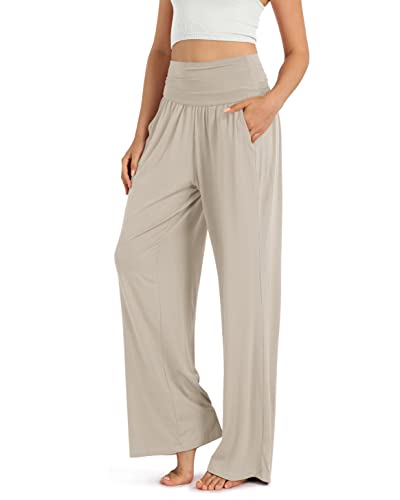 Comfy Wide Leg Lounge Pants with Pockets - ODODOS Women's