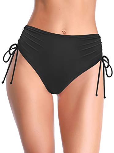 High Waisted Swimsuits Ruched Tummy Control Swim Bottoms