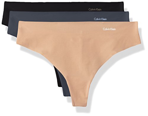 Calvin Klein Women's Invisibles Seamless Thong Panties, 3 Pack
