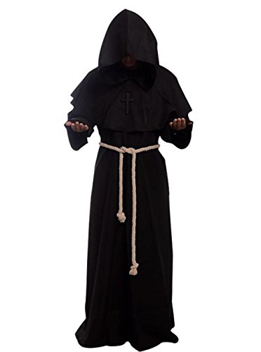 Medieval Hooded Monk Renaissance Priest Robe Costume
