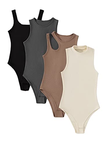 MakeMeChic Women's 4 Piece Bodysuit Set