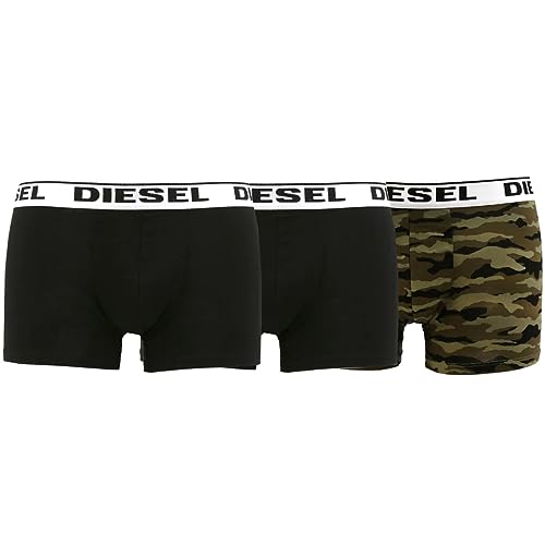 Diesel Men's Cotton/Elastane Blend Stretch Cotton Boxer Trunks - Black