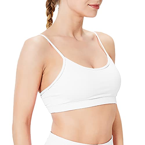 kpoplk Girls Sports Bras: Stylish and Supportive White Bras for Low Impact Activities