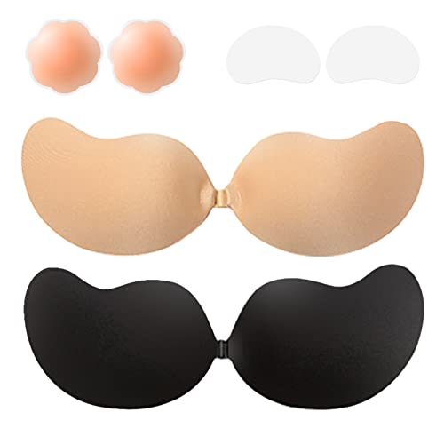 Invisible Strapless Bras with Nipple Covers