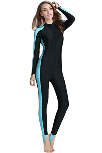 Cokar Women's Surf Swim Wet Suit Rashguard - Blue