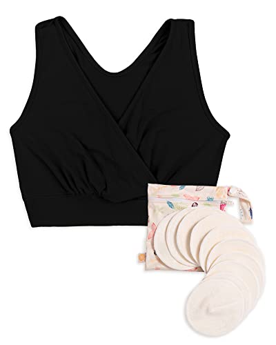 Kindred Bravely Nursing Sleep Bra & Organic Washable Breast Pads Bundle