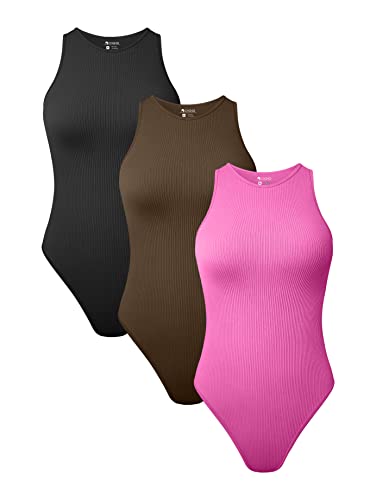 OQQ Women's Sexy Ribbed Bodysuit