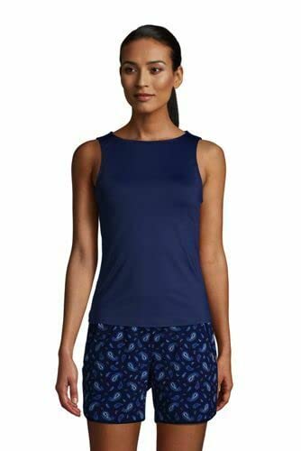 Lands' End Womens Chlorine Resistant High Neck Tankini Top