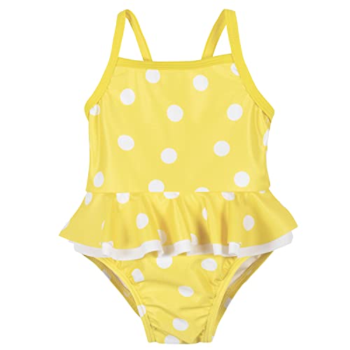 Yellow White Polka Dot Swimsuit