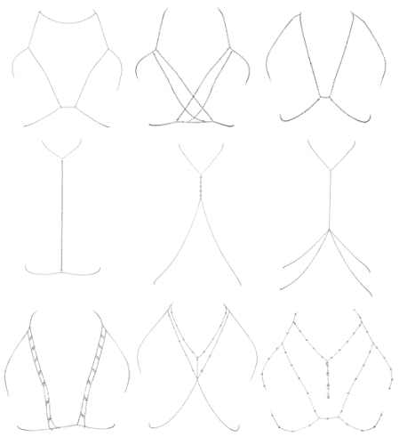 NICEIGHT 9PCS Body Chain Set for Women