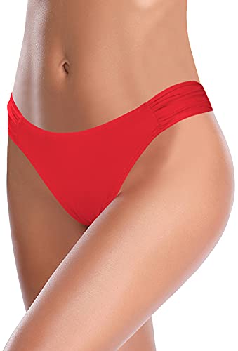 Low Waisted Sexy Swimsuit Ruched Sides Hipster Swim Bottom