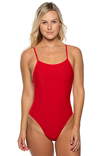 JOLYN Women's Swimwear Wayne Swimsuit (Red, 26)