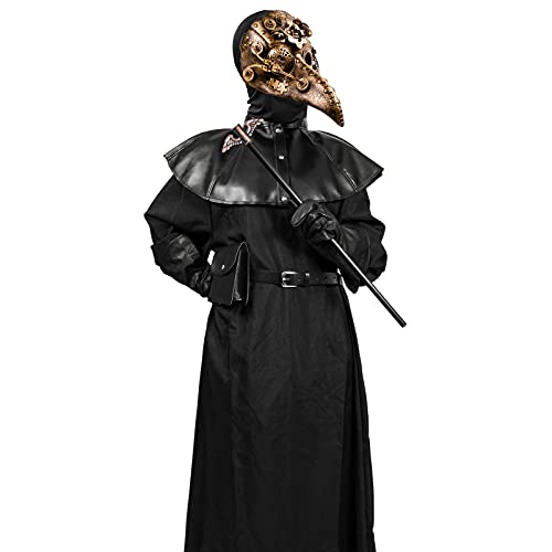 Steampunk Plague Doctor Costume Outfit Masquerade Mask Kit Set