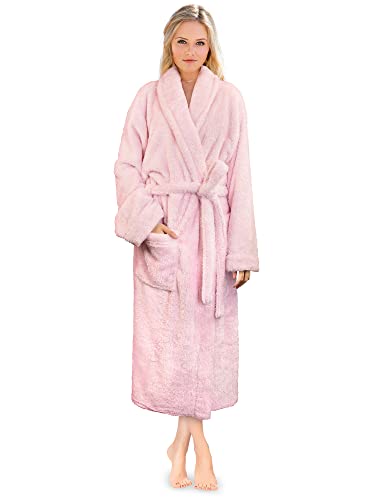 PAVILIA Premium Womens Plush Soft Robe - Fluffy, Warm, Fleece Sherpa Bathrobe