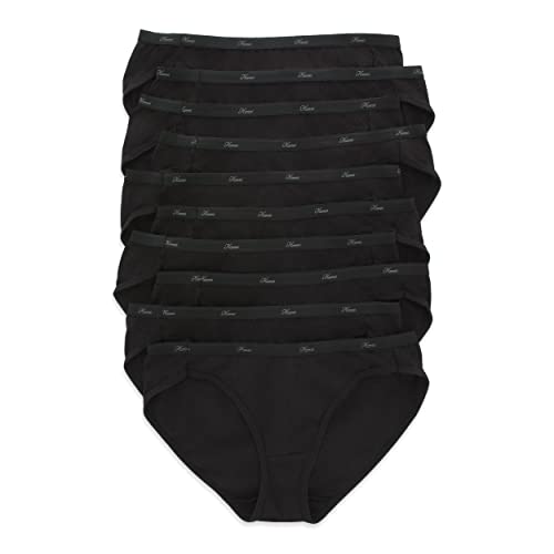 Hanes Bikini Underwear, 10 Pack-Black 1
