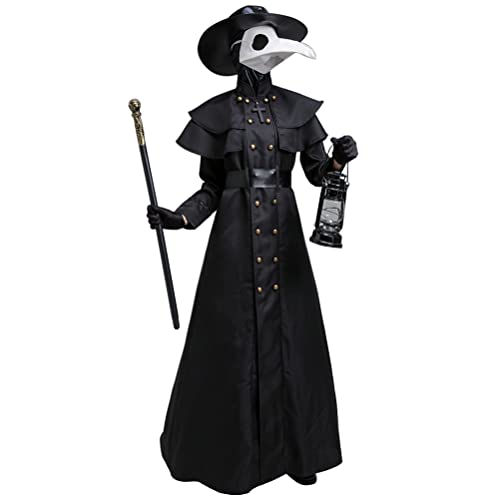 Plague Doctor Costume Steampunk Bird Beak Mask Halloween Outfit