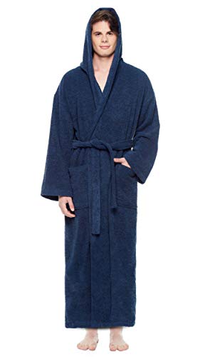 Arus Men's Hooded Turkish Cotton Bath Robe