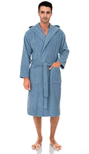 TowelSelections Men's Hooded Robe with Premium Cotton Terry Cloth