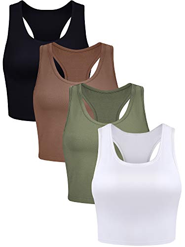 Boao 4 Pieces Basic Crop Tank Tops