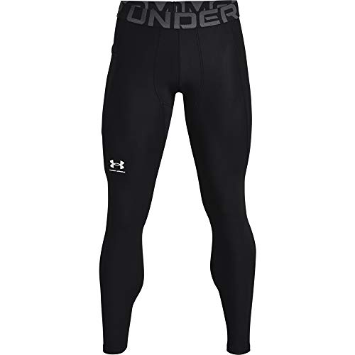 Under Armour Heatgear Leggings, Compression Fit, Black/Pitch Gray, Large