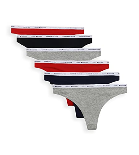 Tommy Hilfiger Womens Cotton Thong Panties, 6 Pack
