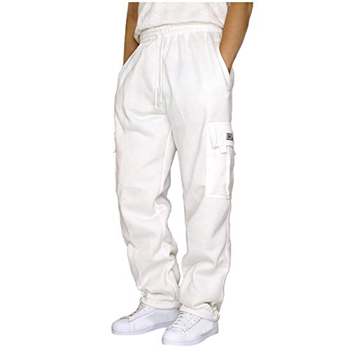 Versatile Men's Joggers with Elastic Waist and Multiple Pockets