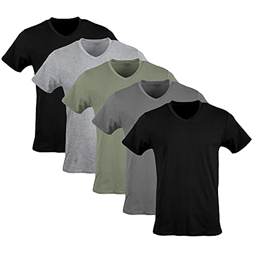 Gildan Men's V-neck T-shirts, 5-pack