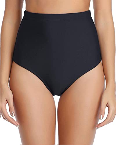 High Waisted Bikini Bottoms Retro Tummy Control Swimsuit Bottoms