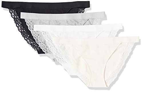 Women's Cotton and Lace Tanga Brief by Amazon Essentials