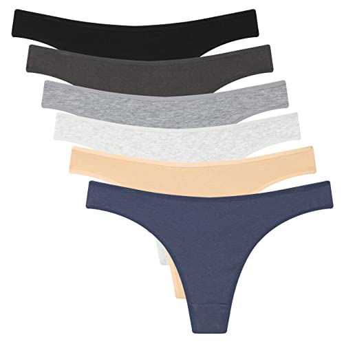 ELACUCOS Women's Thongs Cotton Breathable Panties