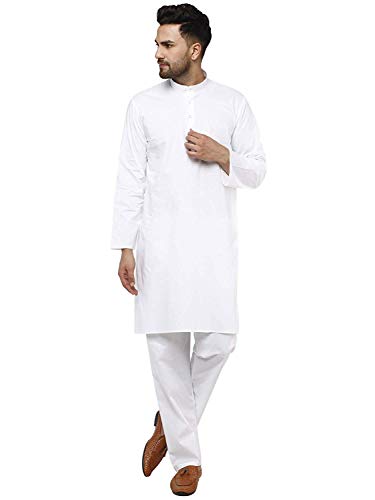 SKAVIJ Men's Tunic Cotton Kurta Pajama Set