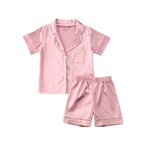 Kids Baby Satin Pajama Set - Pink, 3-4 Years