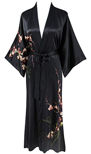 Ledamon Women's Silk Kimono Long Robe