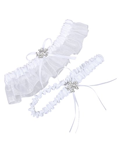 MerryJuly Wedding Garter Set White Bridal Garter Belt