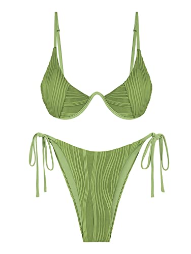 ZAFUL Textured Underwire Bikini Set