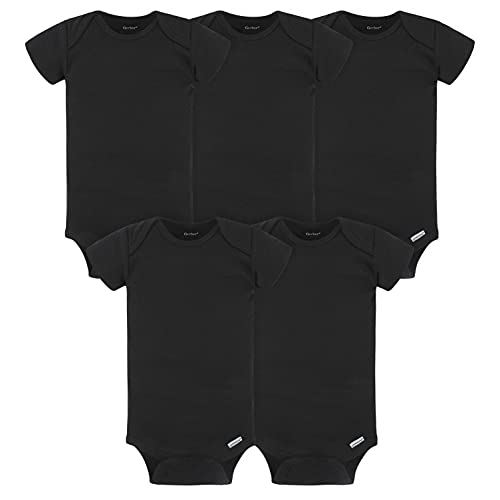 Gerber Baby 5-Pack Black Onesies Bodysuits, 3-6 Months