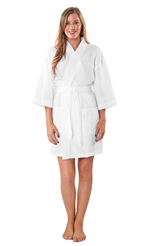 Turquaz Linen Lightweight Thigh Length Robes - Waffle Kimono Bridesmaids Robe