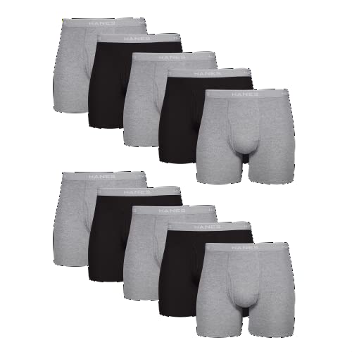 Hanes Cool Dri Tagless Boxer Briefs - 10 Pack Assorted Colors (X-Large)