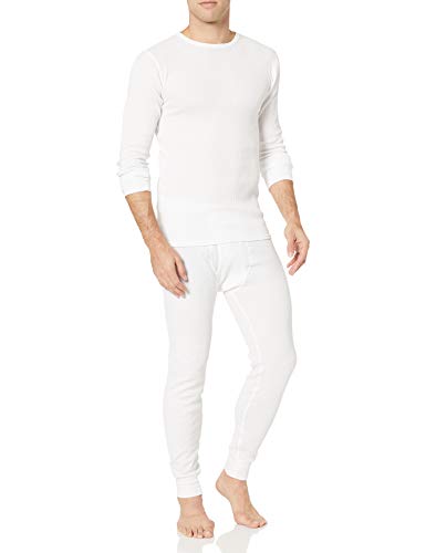 Amazon Essentials Men's Thermal Long Underwear Set, White, Medium