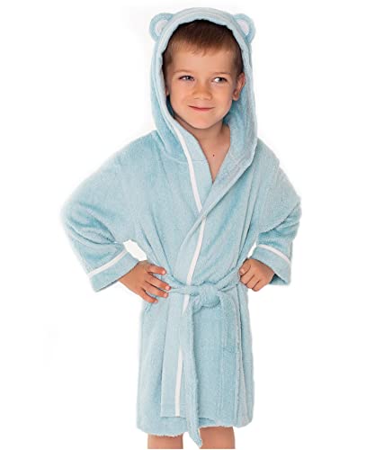 Luxurious Bamboo Toddler Bath Robe - Soft and Safe with Hood