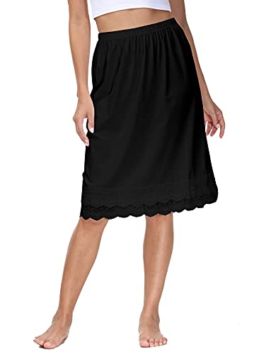 Black Knee Length Skirt Extender for Under Dresses