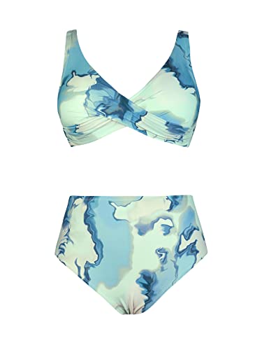 CUPSHE Plus Size Abstract Print Bikini Set