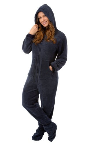 Cozy Hooded Plush Footed Pajamas with Drop Seat